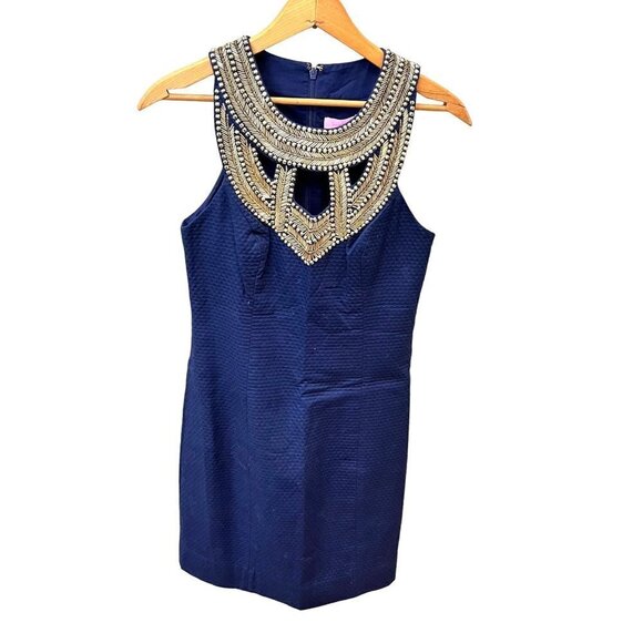 NEW Lilly Pulitzer Carlton Shift Dress in Blue- Size‎ 00 - Picture 1 of 6
